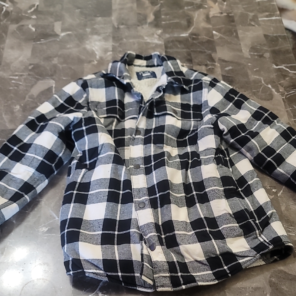 The Children's Place Blavk and White Plaid Jacket